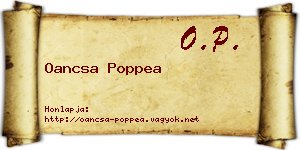Oancsa Poppea névjegykártya